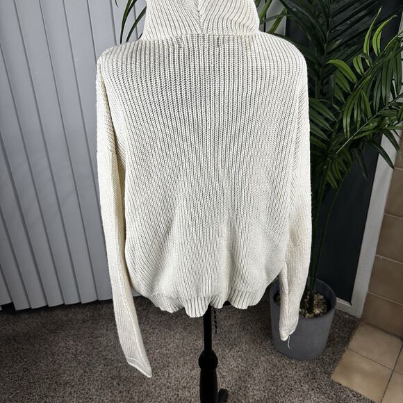 Forever 21 + Ivory Knit Pullover Hoodie Sweater Cream Sz 2X - Picture 8 of 16